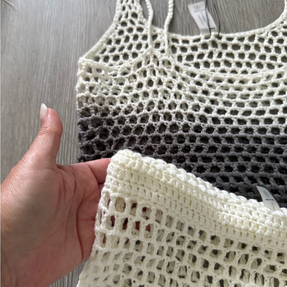 Fashion Nova Cream and Gray Crochet Skirt Set - Picture 9 of 9